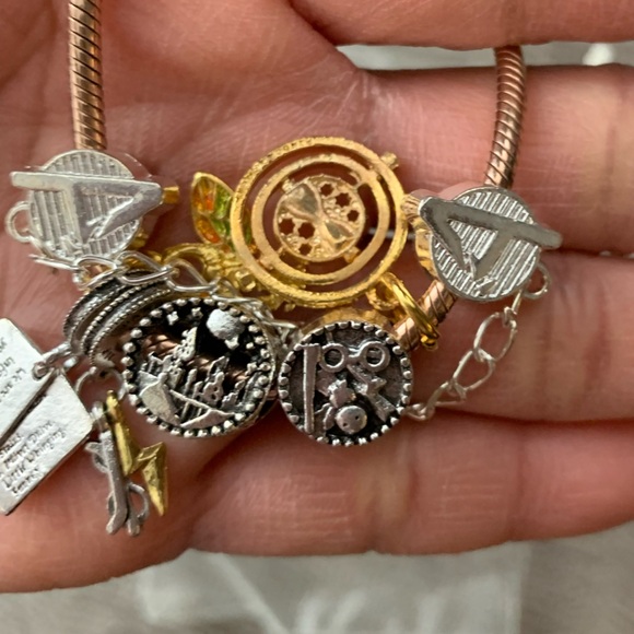 Pandora 14k Rose Gold-plated Moments Snake Bracelet w/ NEW Harry Potter Charm - Picture 6 of 14